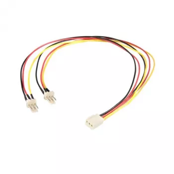 StarTech.com kabel rozdzielający zasilanie wentylatora TX3 12 cali, Molex (3-pin), 2 x Molex (3-pin), 0,3 m, męski, żeński, prosty