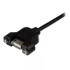 StarTech.com 1 ft Panel Mount USB kabel A to A - F/M, 0,3 m, USB A, USB A, USB 2.0, Męski/Żeński, Czarny