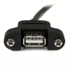 StarTech.com 1 ft Panel Mount USB kabel A to A - F/M, 0,3 m, USB A, USB A, USB 2.0, Męski/Żeński, Czarny