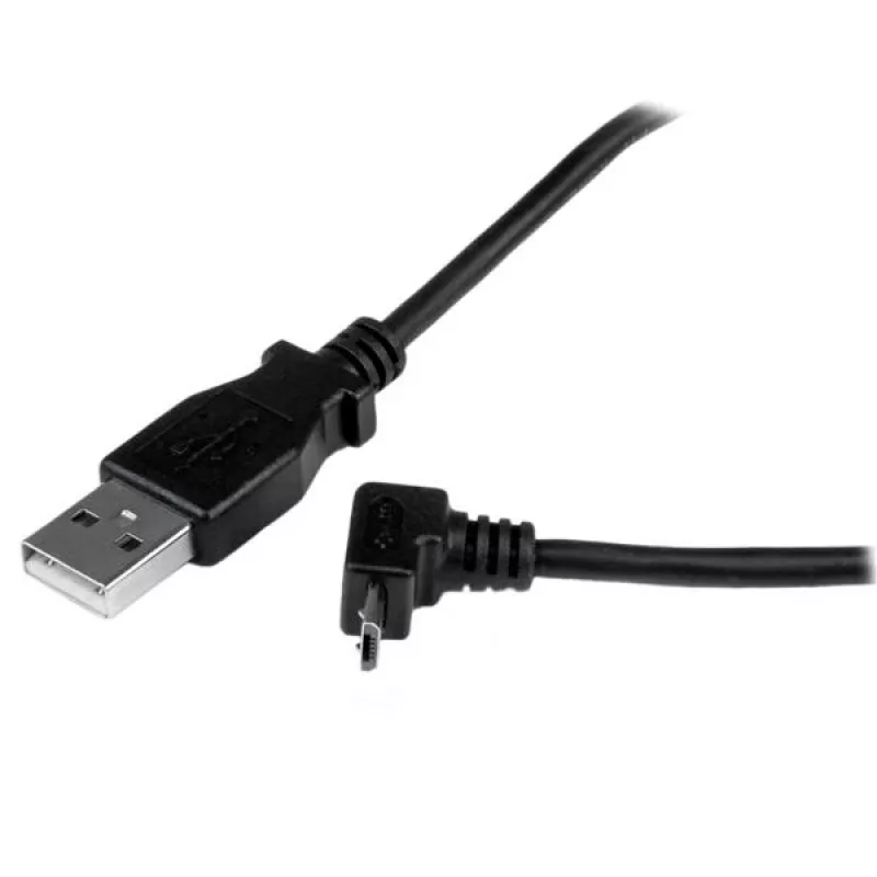 StarTech.com 2m Micro USB kabel - A to Up Angle Micro B, 2 m, USB A, Micro-USB B, USB 2.0, Męski/Męski, Czarny