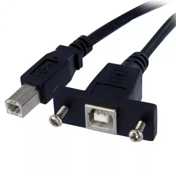 StarTech.com 3 ft Panel Mount USB kabel B to B - F/M, 0,91 m, USB B, USB B, USB 2.0, 0,48 Gbit/s, Czarny