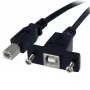 StarTech.com 3 ft Panel Mount USB kabel B to B - F/M, 0,91 m, USB B, USB B, USB 2.0, 0,48 Gbit/s, Czarny