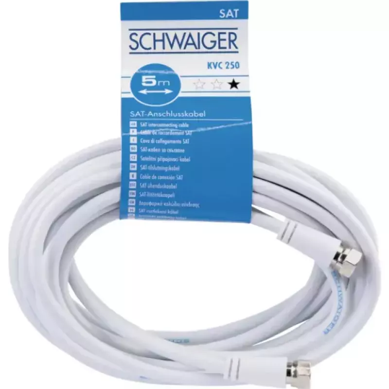 Kabel koncentryczny Schwaiger KVC250 052 F-type 5 m Biały
