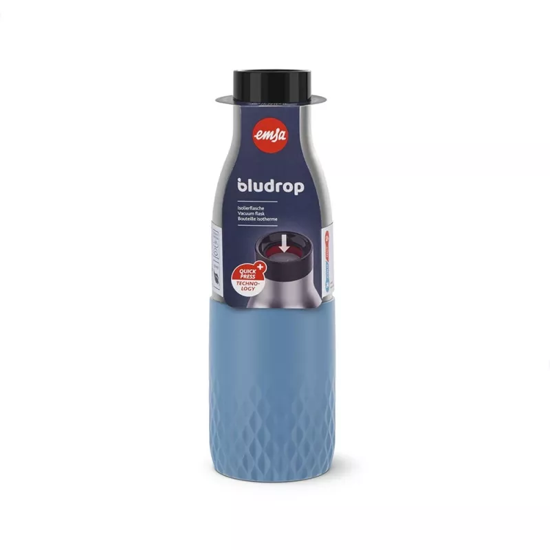 EMSA Bludrop Sleeve N3110700 butelka do picia Fitness, Sport 500 ml stal nierdzewna Niebieski, stal nierdzewna