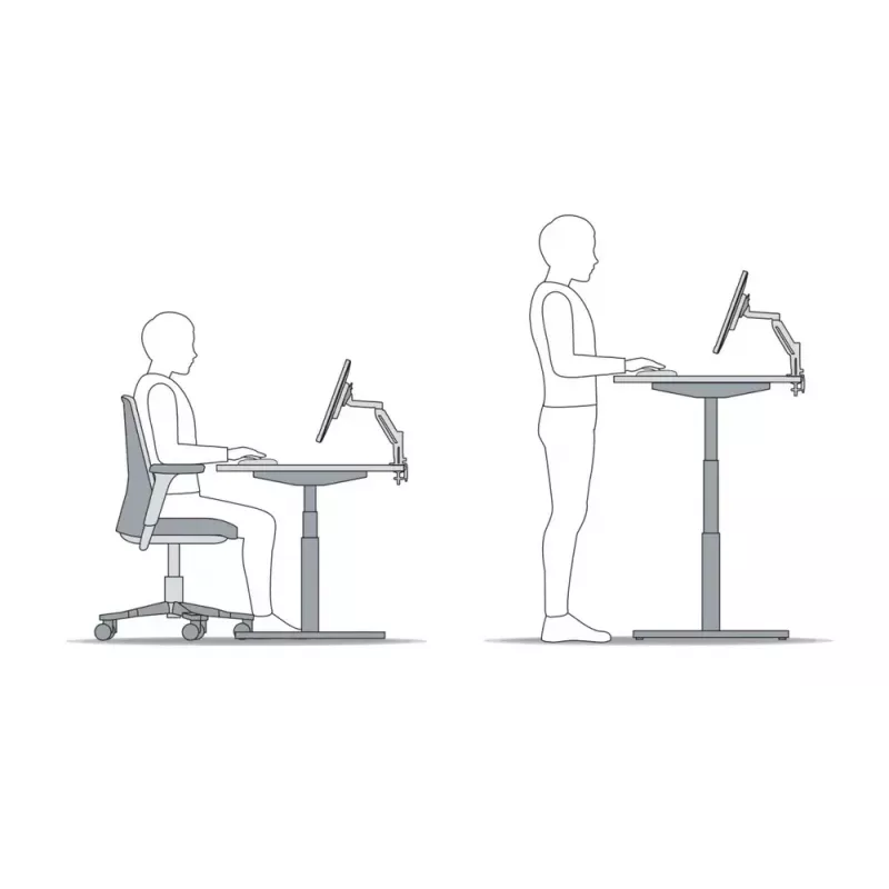BakkerElkhuizen Regulowana podstawa do biurka Sit-Stand Desk Riser 2 Czarny
