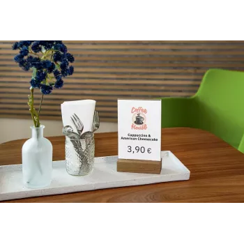 Uchwyt na oznaczenia Sigel TA252 A6 akrylowo-drewniany brązowy przezroczysty