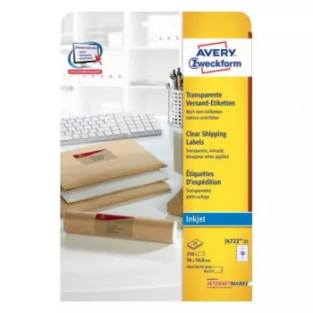 Etykieta samoprzylepna Avery J4722-25 Zaokrąglony prostokąt Przezroczysty