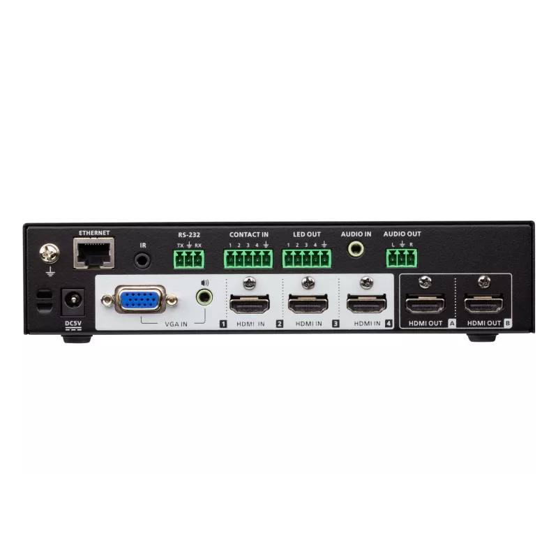 ATEN 4 x 2 True 4K Presentation Matrix Switch, Media presentation matrix switcher, 4096 x 2160 pikseli, 4096 x 2160, 3840 x 2160, Czarny, Metal, Przyciski