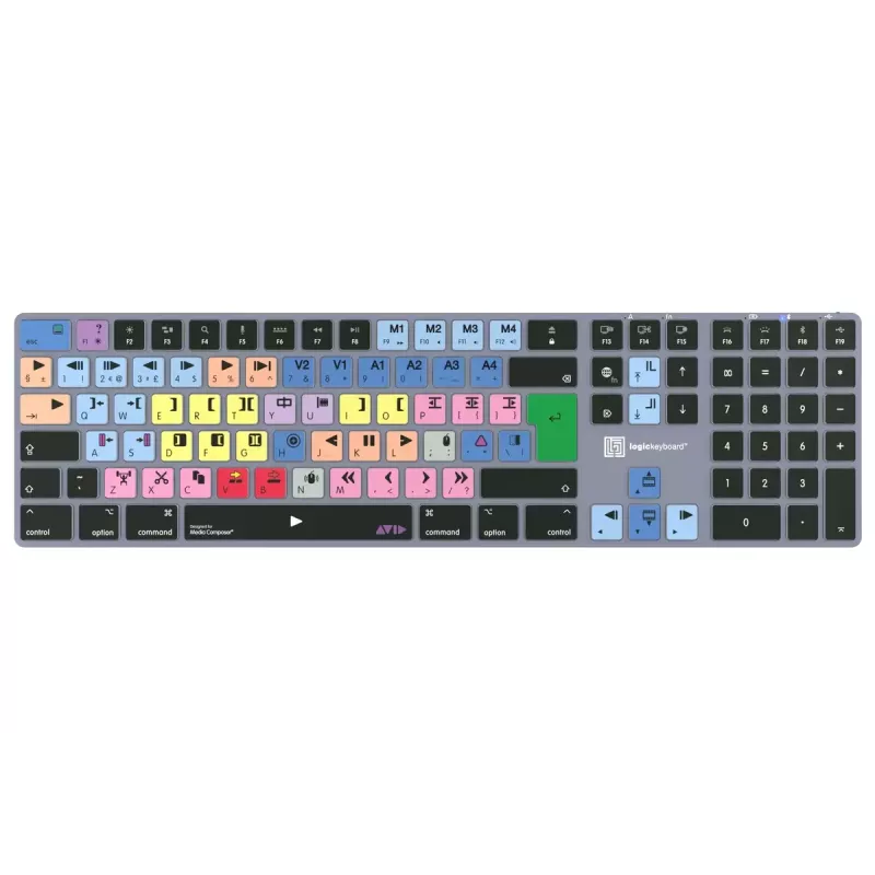 Logickeyboard LKB-MCOM4-TM-UK Klawiatura biurowa Bluetooth QWERTY angielska szaro-tytanowa