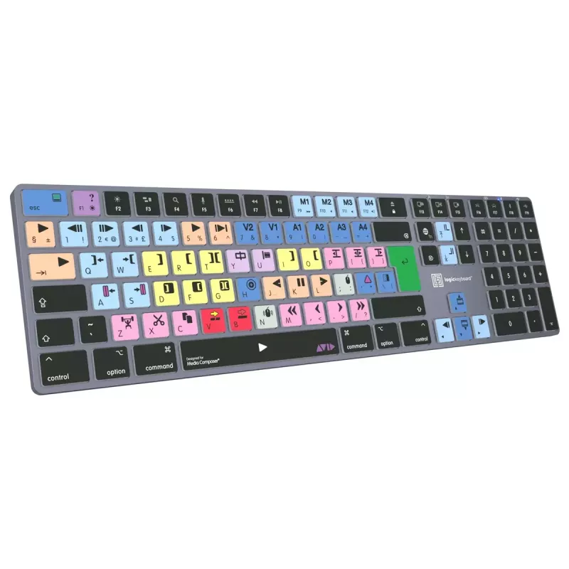 Logickeyboard LKB-MCOM4-TM-UK Klawiatura biurowa Bluetooth QWERTY angielska szaro-tytanowa