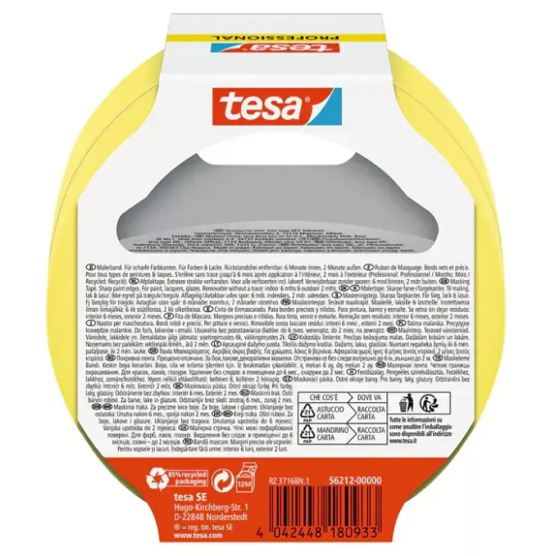 Taśma duct tape Tesa 56212-00000-02, taśma maskująca, 25 m × 25 mm, żółty, 2 szt.
