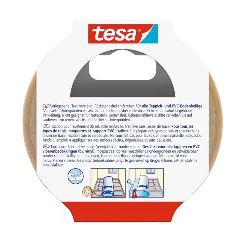 Taśma duct tape Tesa 55735-00014-11, polipropylen (PP) biała, 25 m × 50 mm, do znakowania wewnątrz pomieszczeń