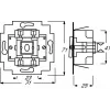 Elektryczny wyłącznik 1P Busch-Jaeger 1413-0-0491 — 1-biegunowy, 250 V AC, 10 A, niebieski metalik, 71×71×25 mm