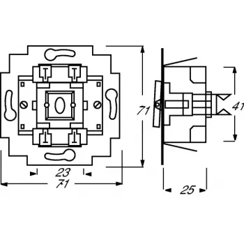 Elektryczny wyłącznik 1P Busch-Jaeger 1413-0-0491 — 1-biegunowy, 250 V AC, 10 A, niebieski metalik, 71×71×25 mm