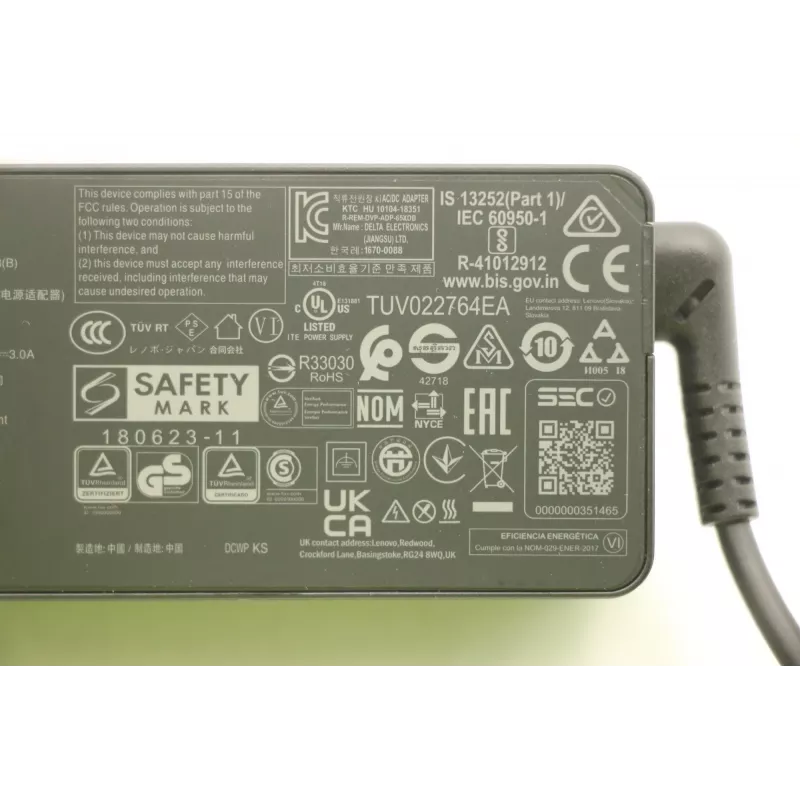 Zasilacz/ładowarka sieciowa Lenovo 5A10W86302 Wewnętrzny 65 W Czarny