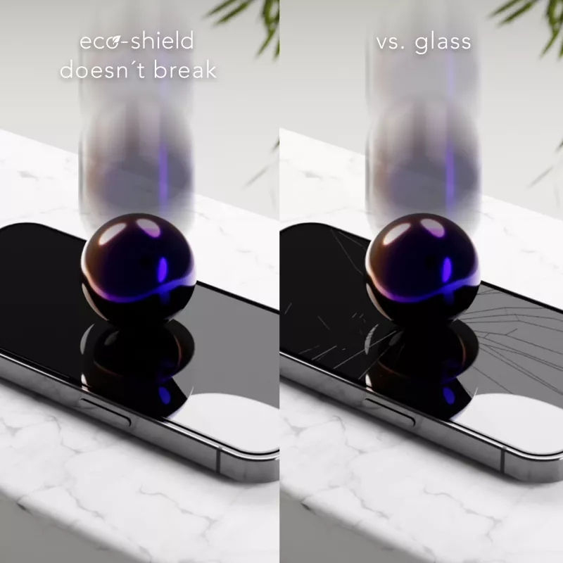 dbramante1928 Eco-Shield iPhone 13 13 Pro 14 Czarna krawędź Odporny na kurz i zarysowania Szkło hartowane Osłona ekranu
