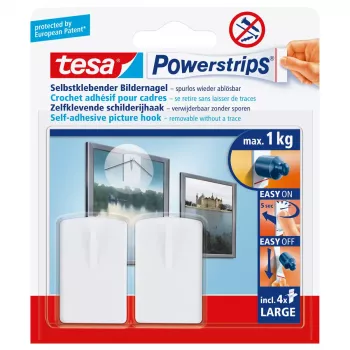 Wieszak ścienny Tesa 58031-00020 biały plastik, maks. obciążenie 1 kg, opakowanie 2 szt.