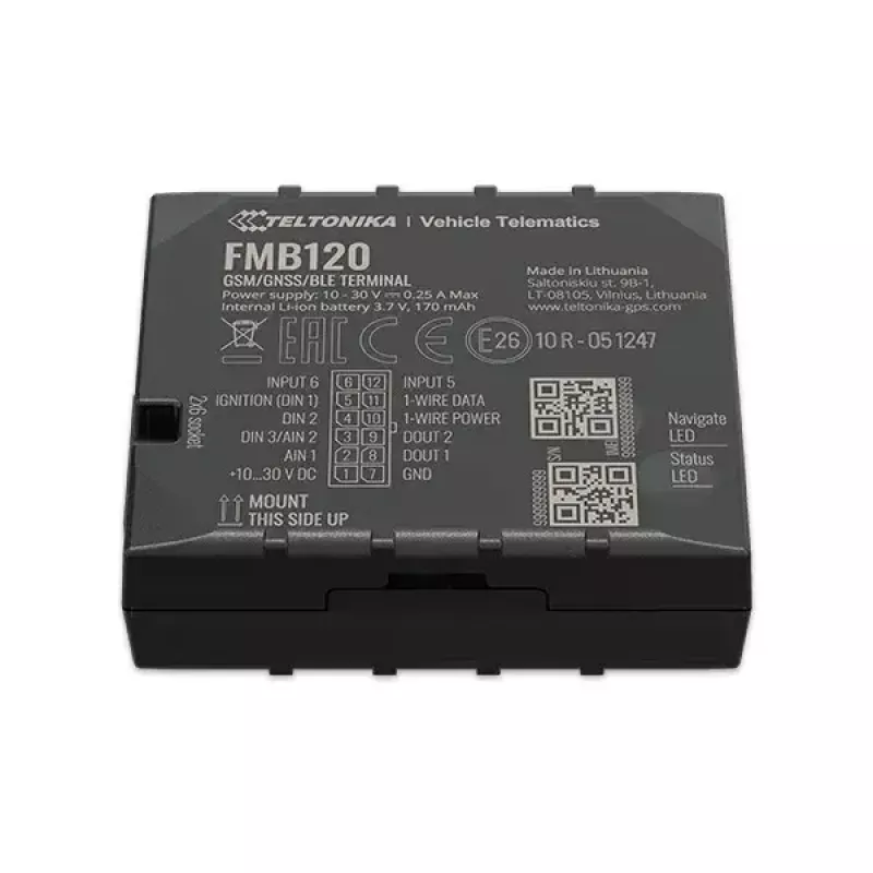 Teltonika FMB120 Czarny, pyłoszczelny lokalizator GPS do samochodu
