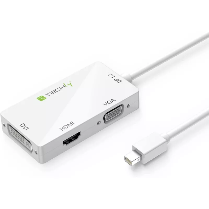 Techly Adapter 3 w 1 Mini DisplayPort (Thunderbolt) na HDMI / DVI / VGA IADAP MDP-COMBOF12