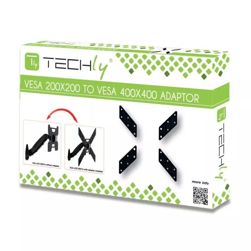 Uniwersalny adapter Techly VESA 200x200 do 400x400 Czarny ICA-LCD G11A