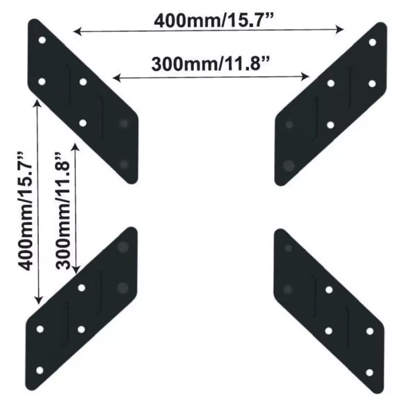 Uniwersalny adapter Techly VESA 200x200 do 400x400 Czarny ICA-LCD G11A