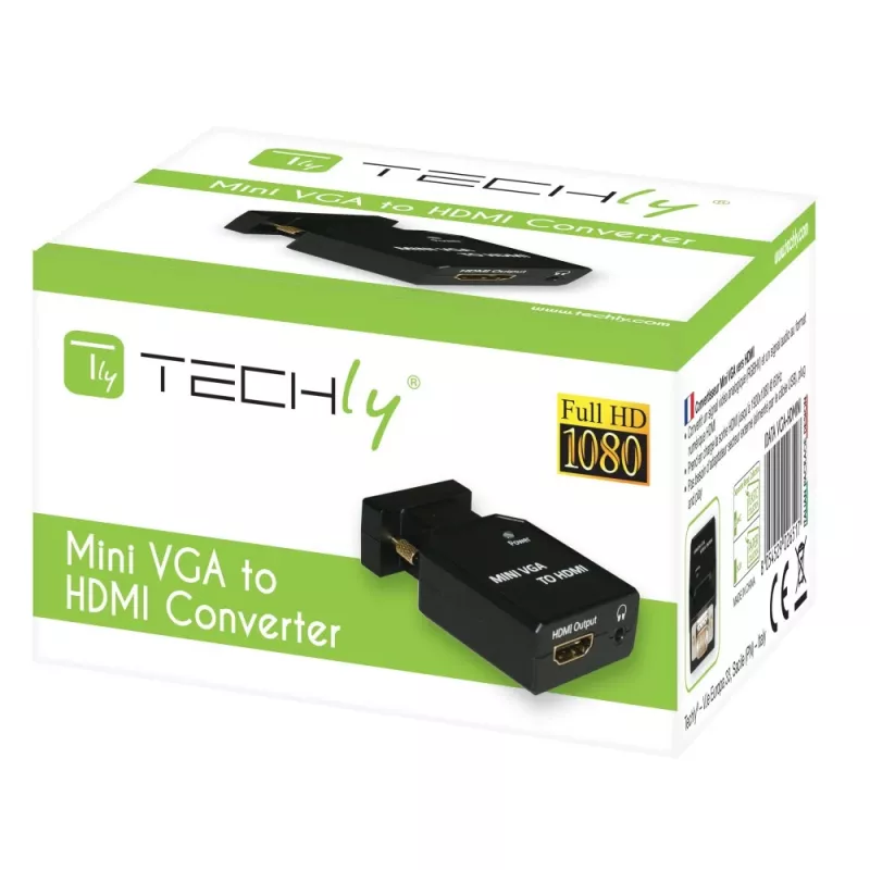 Techly Mini Converter VGA and Audio to HDMI IDATA VGA-HDMINI