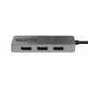 StarTech.com 3-portowy adapter USB-C do wielu monitorów, koncentrator MST USB Type-C na 3x DisplayPort 1.4, potrójny przedłużacz/rozdzielacz ekranu laptopa 4K 60 Hz DP, HDR, dodatkowo długi wbudowany kabel — tylko Windows
