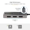 StarTech.com 3-portowy adapter USB-C do wielu monitorów, koncentrator MST USB Type-C na 3x DisplayPort 1.4, potrójny przedłużacz/rozdzielacz ekranu laptopa 4K 60 Hz DP, HDR, dodatkowo długi wbudowany kabel — tylko Windows