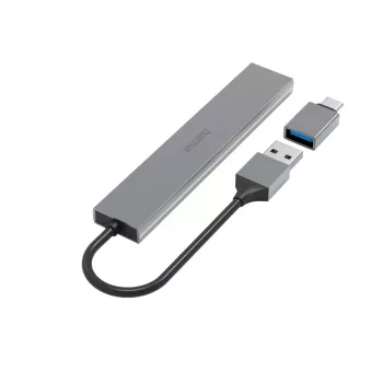 Hama 00200141 hub interfejsowy USB 3.2 Gen 1 (3.1 Gen 1) Type-A 5000 Mbit/s Szary