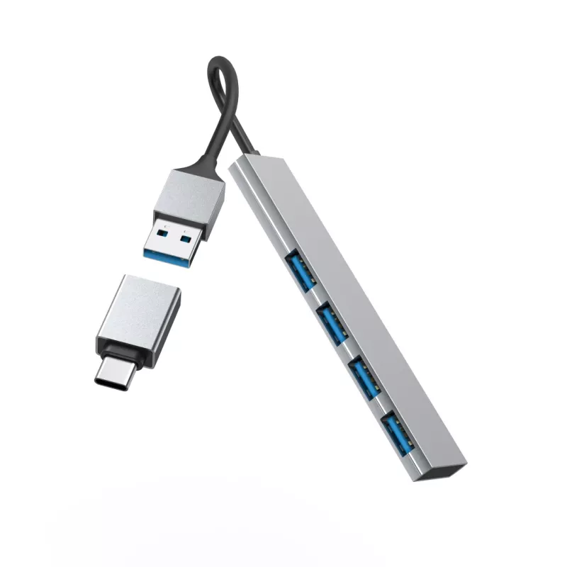 Hama 00200141 hub interfejsowy USB 3.2 Gen 1 (3.1 Gen 1) Type-A 5000 Mbit/s Szary