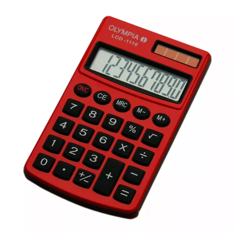 Kalkulator podstawowy Olympia LCD 1110 kieszonkowy czerwony