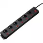 Hama 00137259 listwa zasilająca 1,4 m 6 gniazd AC Wewnętrzna Czarna