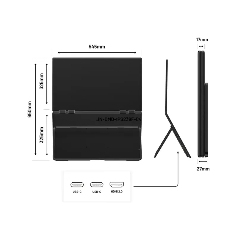 JAPANNEXT JN-DMD-IPS238F-C4 monitor komputerowy 60.5 cm (23.8 cala) 1920 x 1080 pikseli Full HD LCD Czarny