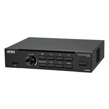 ATEN Seamless Presentation Switch z quad V, HDMI, USB Type-A, metalowy, czarny, 60 Hz, 15 m