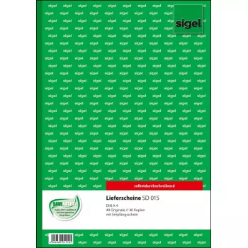 Formularz biznesowy Sigel SD015 A4 biały żółty 80 arkuszy