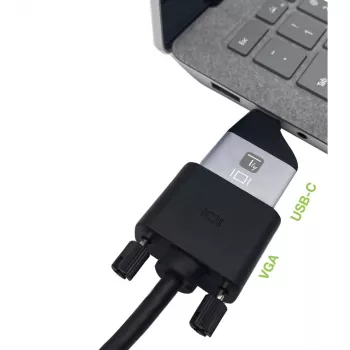 Techly IADAP USBC-VGAC Adapter graficzny USB 1920 x 1200 pikseli Czarny, Srebrny