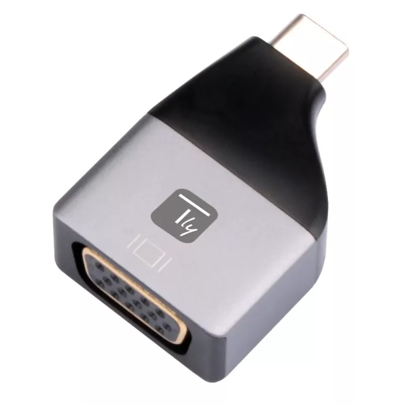 Techly IADAP USBC-VGAC Adapter graficzny USB 1920 x 1200 pikseli Czarny, Srebrny