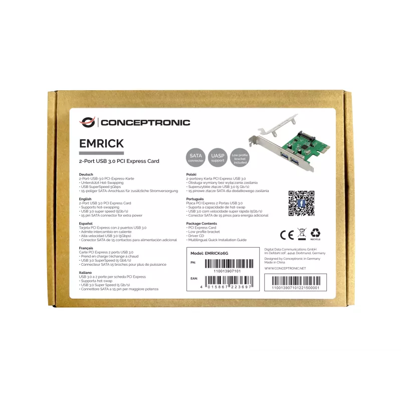 Conceptronic EMRICK 2-Portowy PCIe Karta USB 3.0