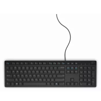 DELL Wired klawiatura - KB216 - Spanish (QWERTY) - Czarny, Full-size (100%), Wired, USB, QWERTY, Czarny