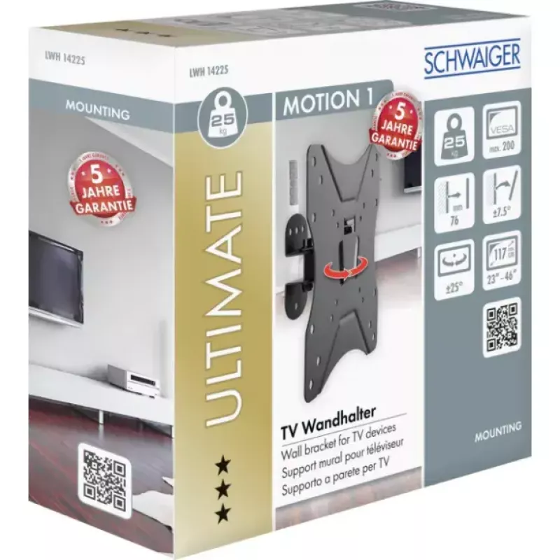 Uchwyt ścienny do telewizora Schwaiger LWH14225 513 czarny