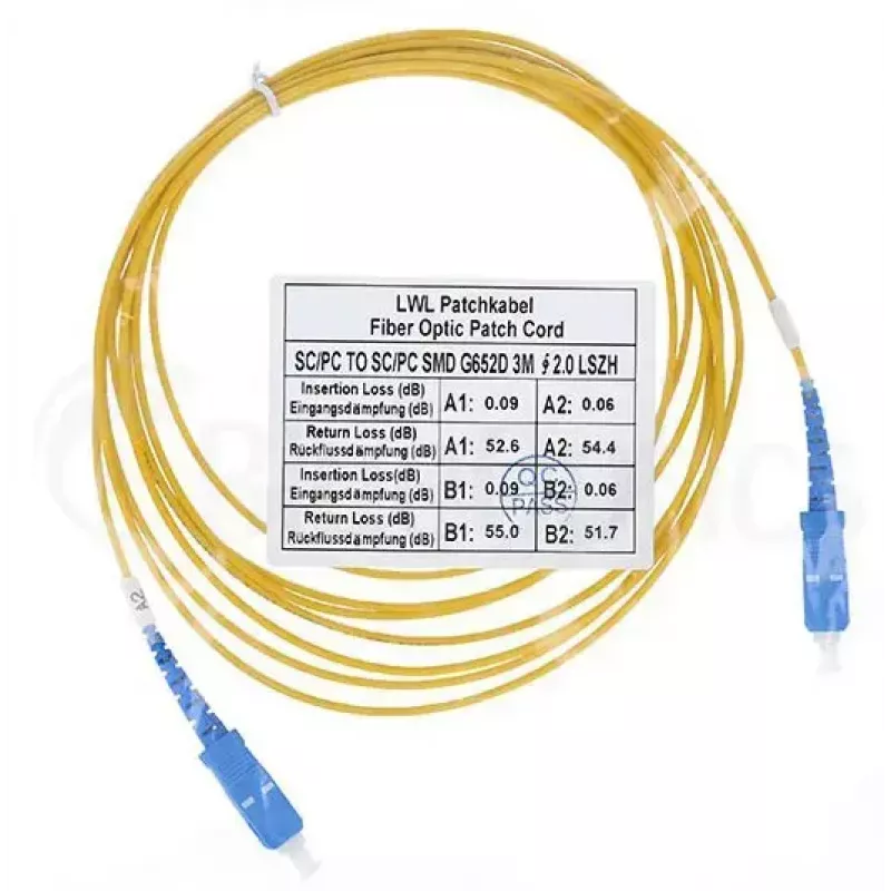Kabel światłowodowy BlueOptics SFP2222BU5MK SC G.657.A1 5 m Żółty
