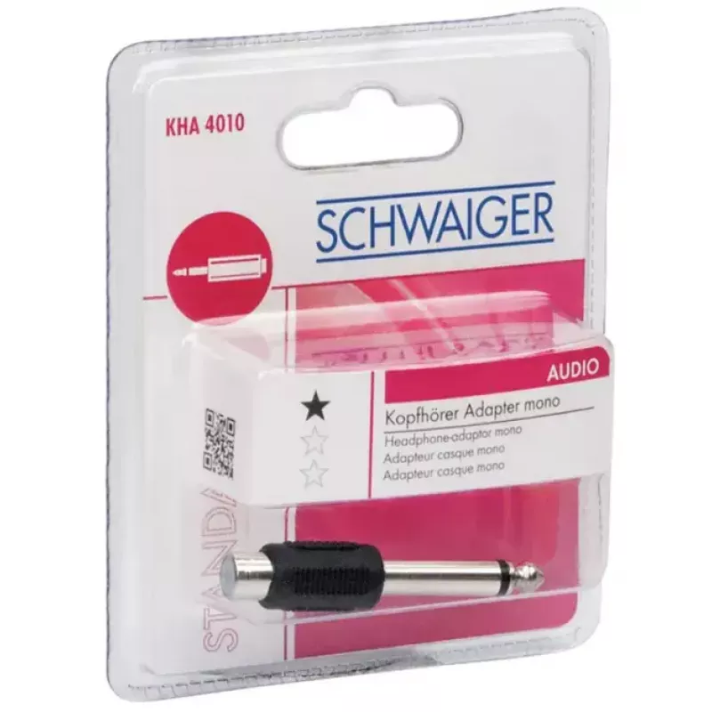 Przejściówka RCA Schwaiger KHA4010 533 6,3 mm czarna