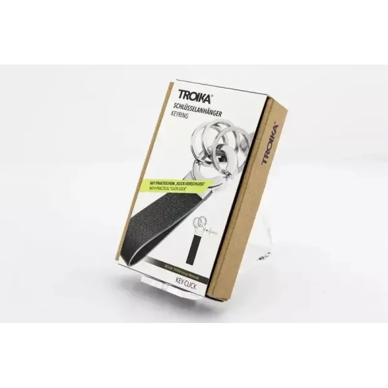 Brelok TROIKA KR8-02/LE Czarny Srebrny Skóra 31mm