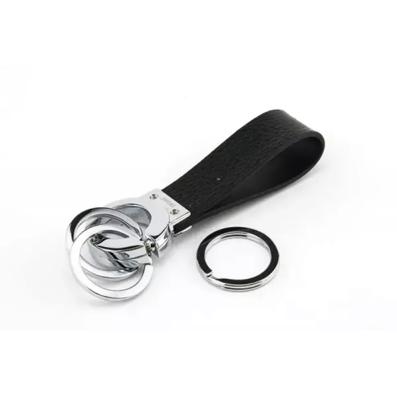 Brelok TROIKA KR8-02/LE Czarny Srebrny Skóra 31mm