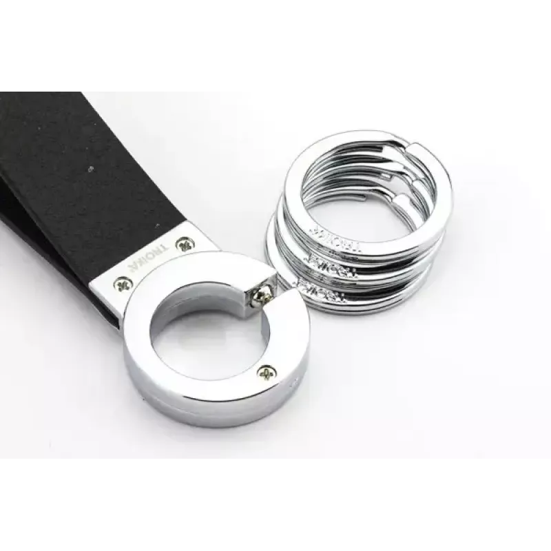 Brelok TROIKA KR8-02/LE Czarny Srebrny Skóra 31mm