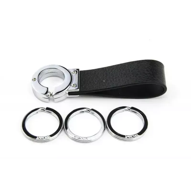 Brelok TROIKA KR8-02/LE Czarny Srebrny Skóra 31mm