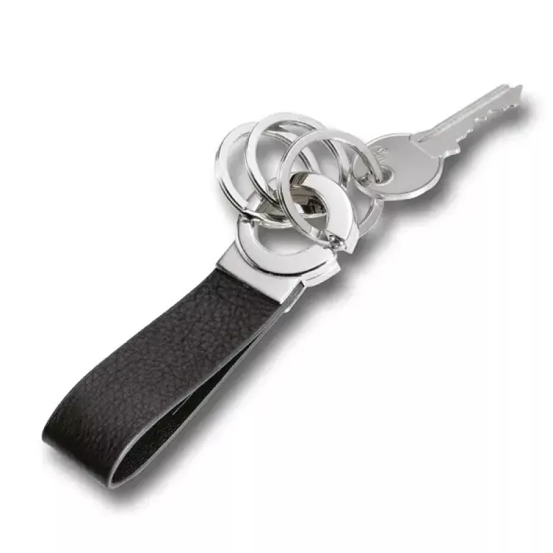 Brelok TROIKA KR8-02/LE Czarny Srebrny Skóra 31mm