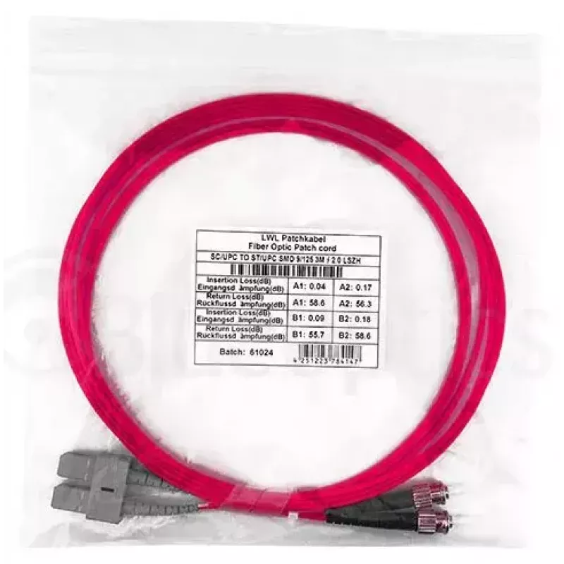 Kabel światłowodowy BlueOptics SFP3233FU0.5MK SC ST OM4 0,5 m magenta