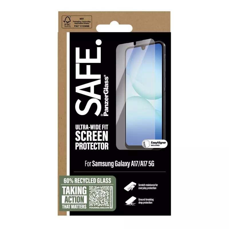 PanzerGlass SAFE. by ® Szkło ochronne Samsung Galaxy A17 | A17 5G | Ultra-Wide Fit z EasyAligner