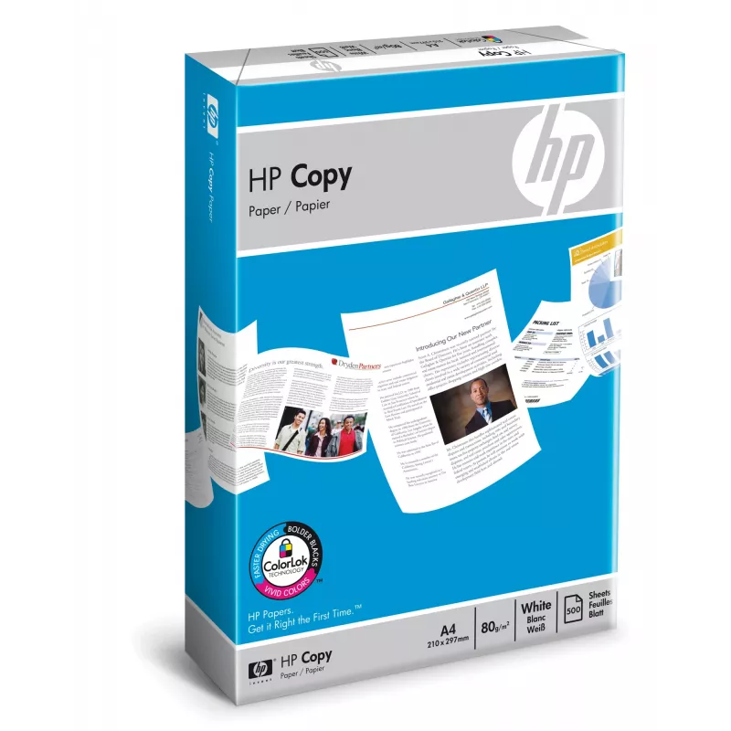 Papier kopiujący HP 80 g/m² - 500 ark./A4/210 x 297 mm, 20 - 80%, 15 - 35 °C, 0 - 40 °C, 210 mm, 50 mm, 297 mm
